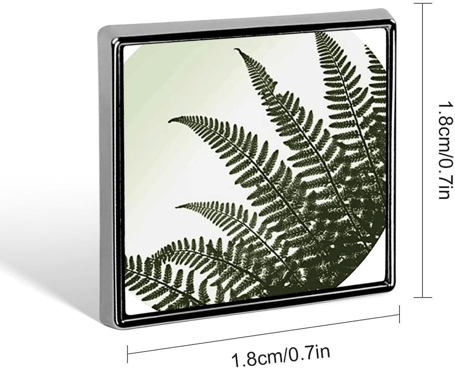 Fern Leaf Square Badge Lapel Pin for Bag Hat Backpack image 2