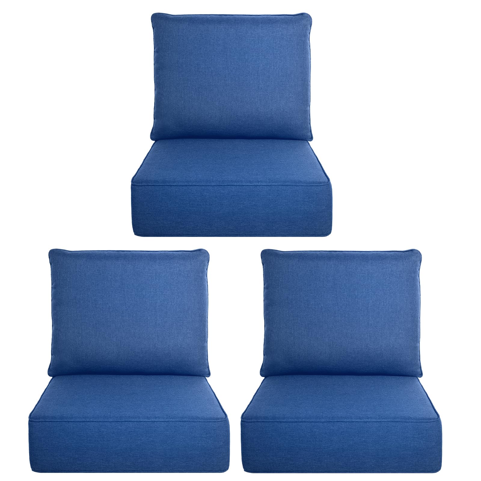Luxury Outdoor Seat Cushion Set-22 x 24 x 6 Inch Outdoor Chair Cushions with Water Resistant &amp; Removable Cover Outdoor Cushions for Patio Furniture Chair Sofa Couch