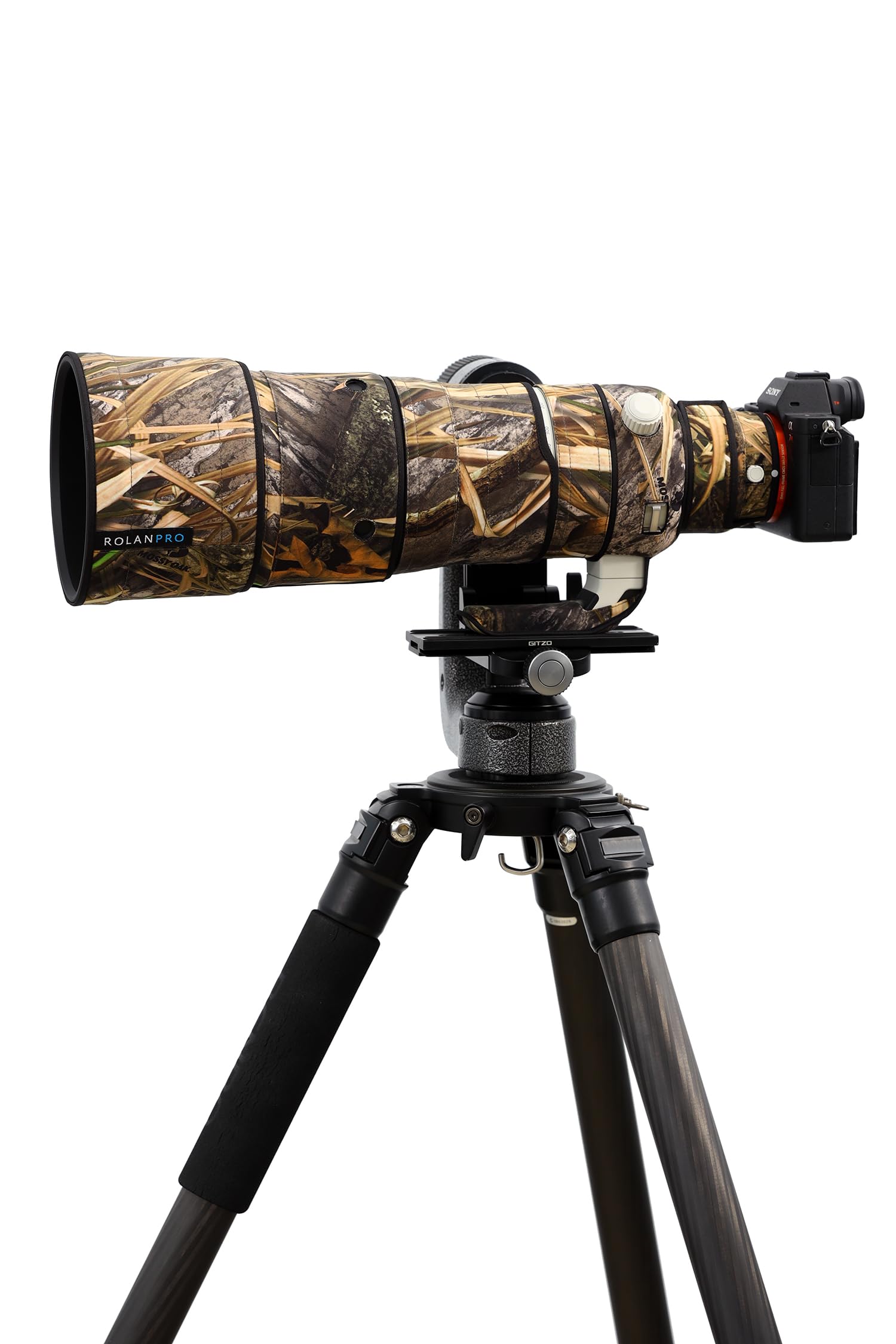 Rolanpro Funda Impermeable para Lente de Camuflaje para Sony FE 100-400 mm F4.5 GM OSS, Funda Protectora para Lentes, Ropa #49 Camuflaje de Hierba Impermeable