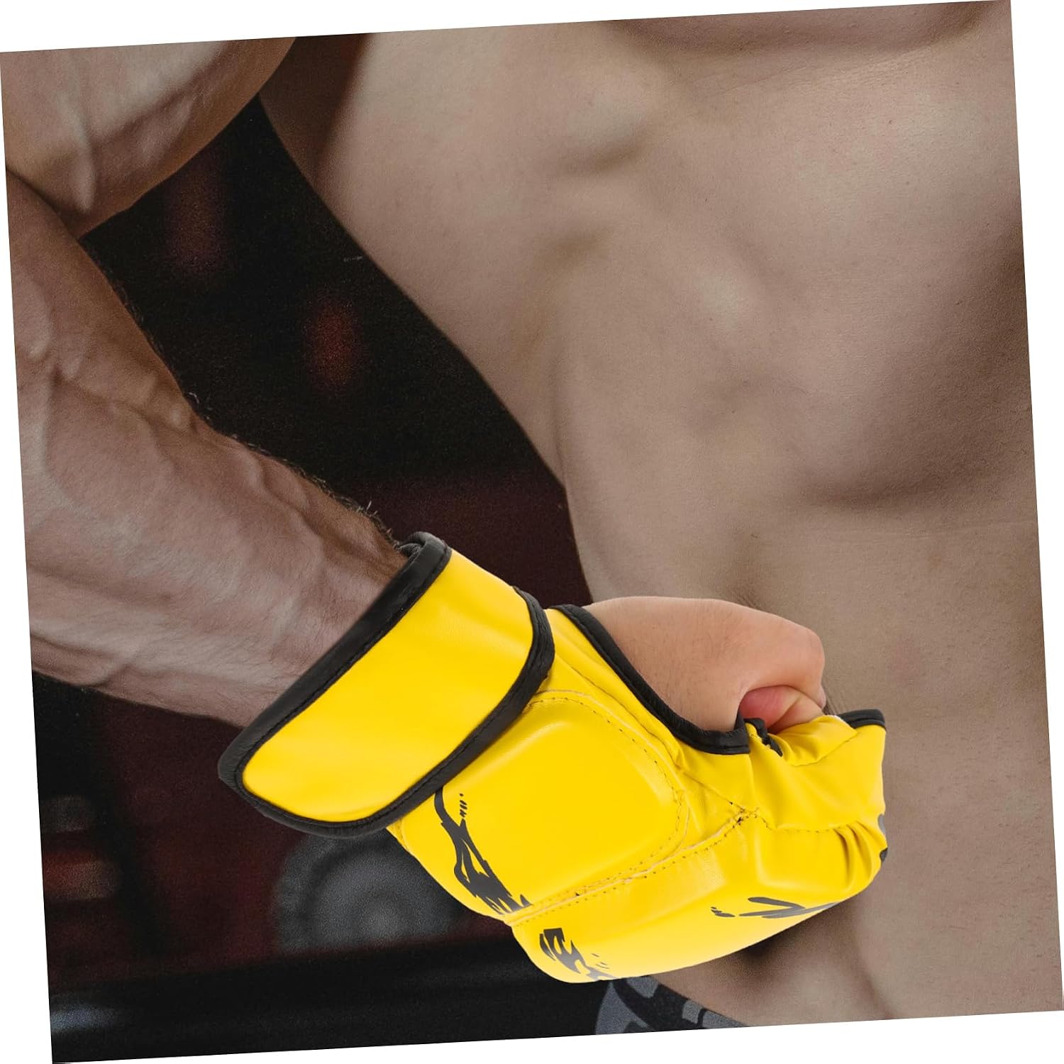 1pair Protective Boxing Gloves Half-Finger Kickboxing Mitts for Training Ergonomic Pu Material Breathable Design Suitable for Men Women