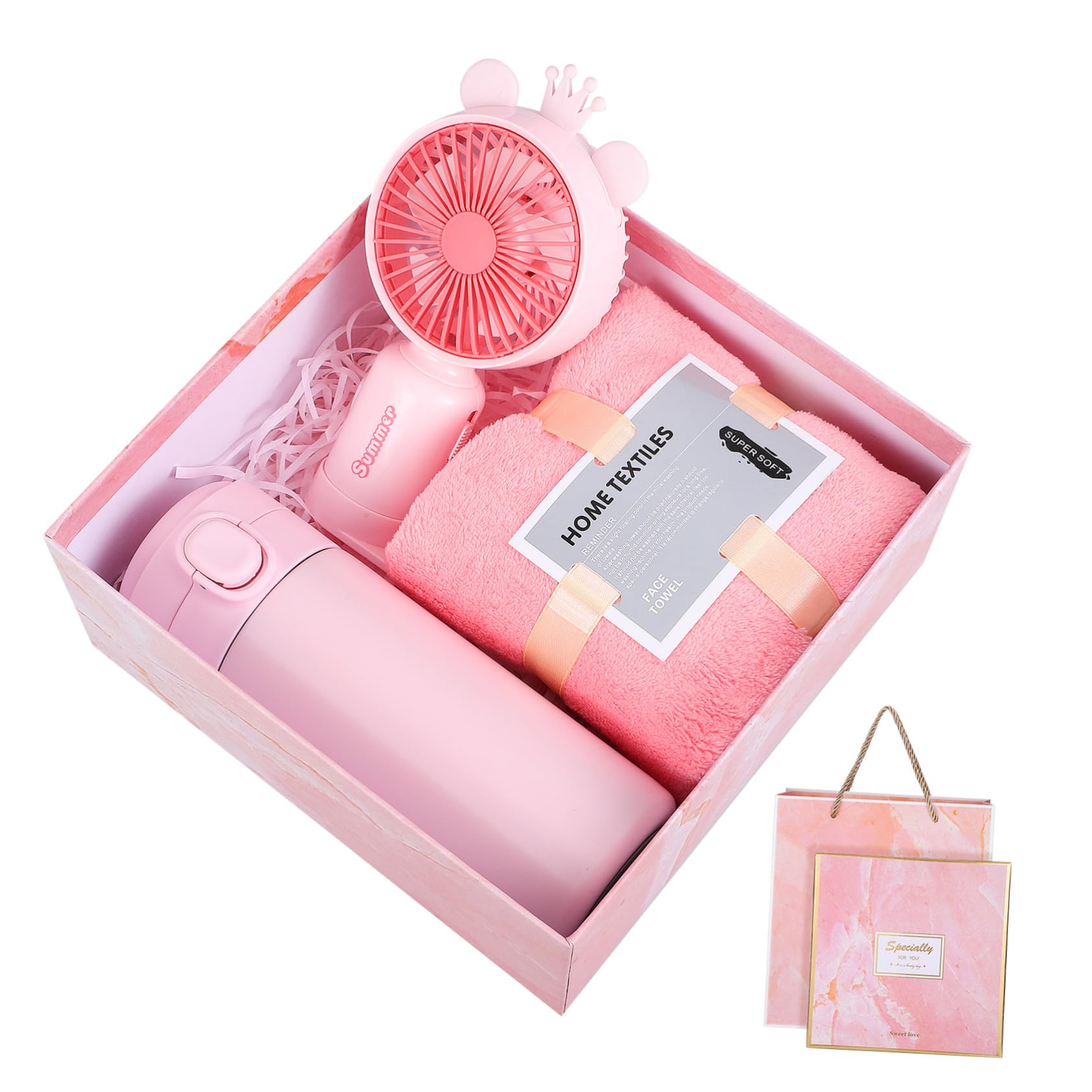 Serviette de visage en forme de ventilateur Homoyoyo rose pour cadeau