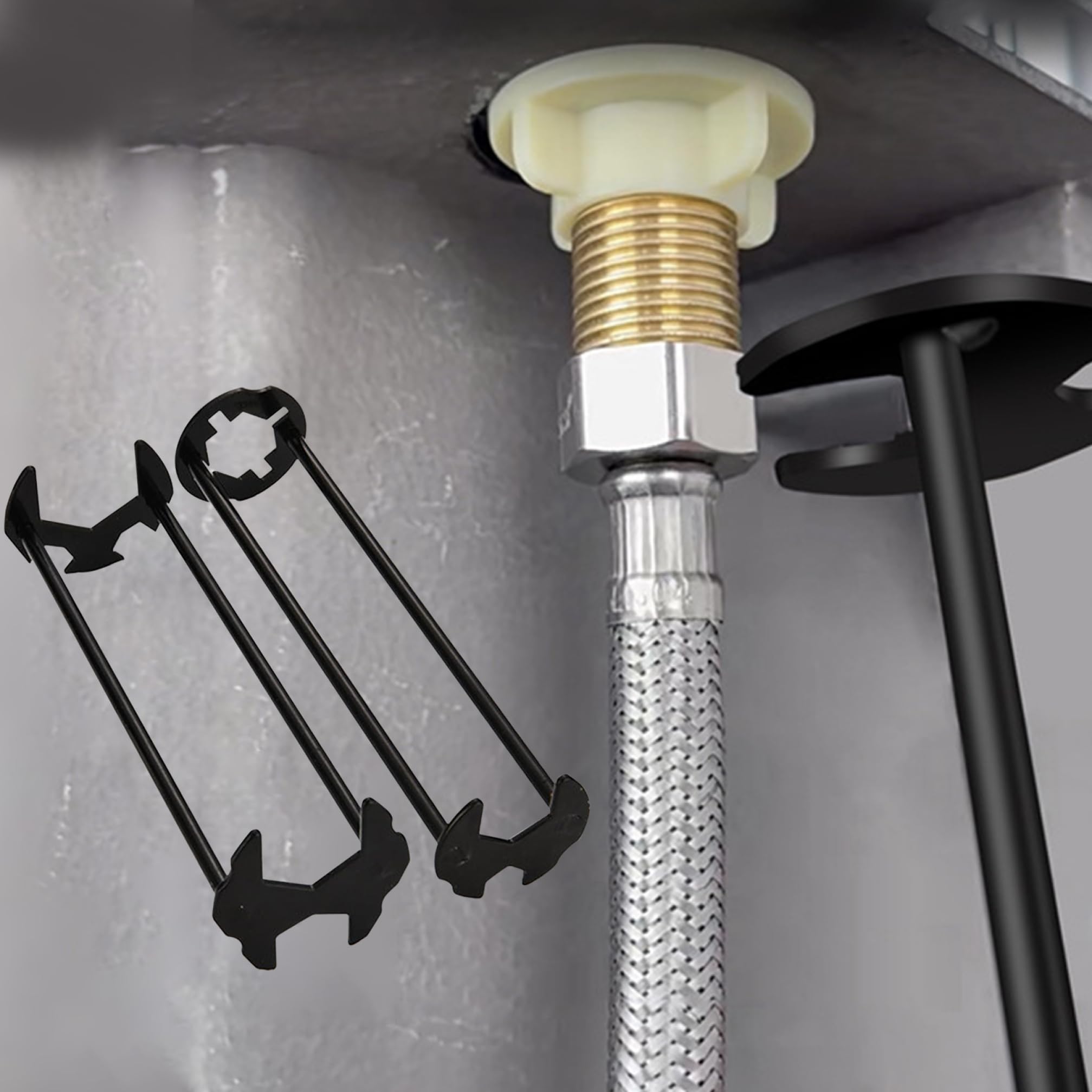 Clé Multifonction Pour Robinet Et évier – 2 Pièces – 7 Tailles – Pour Espaces Restreints – Acier Allié – Plomberie Maison