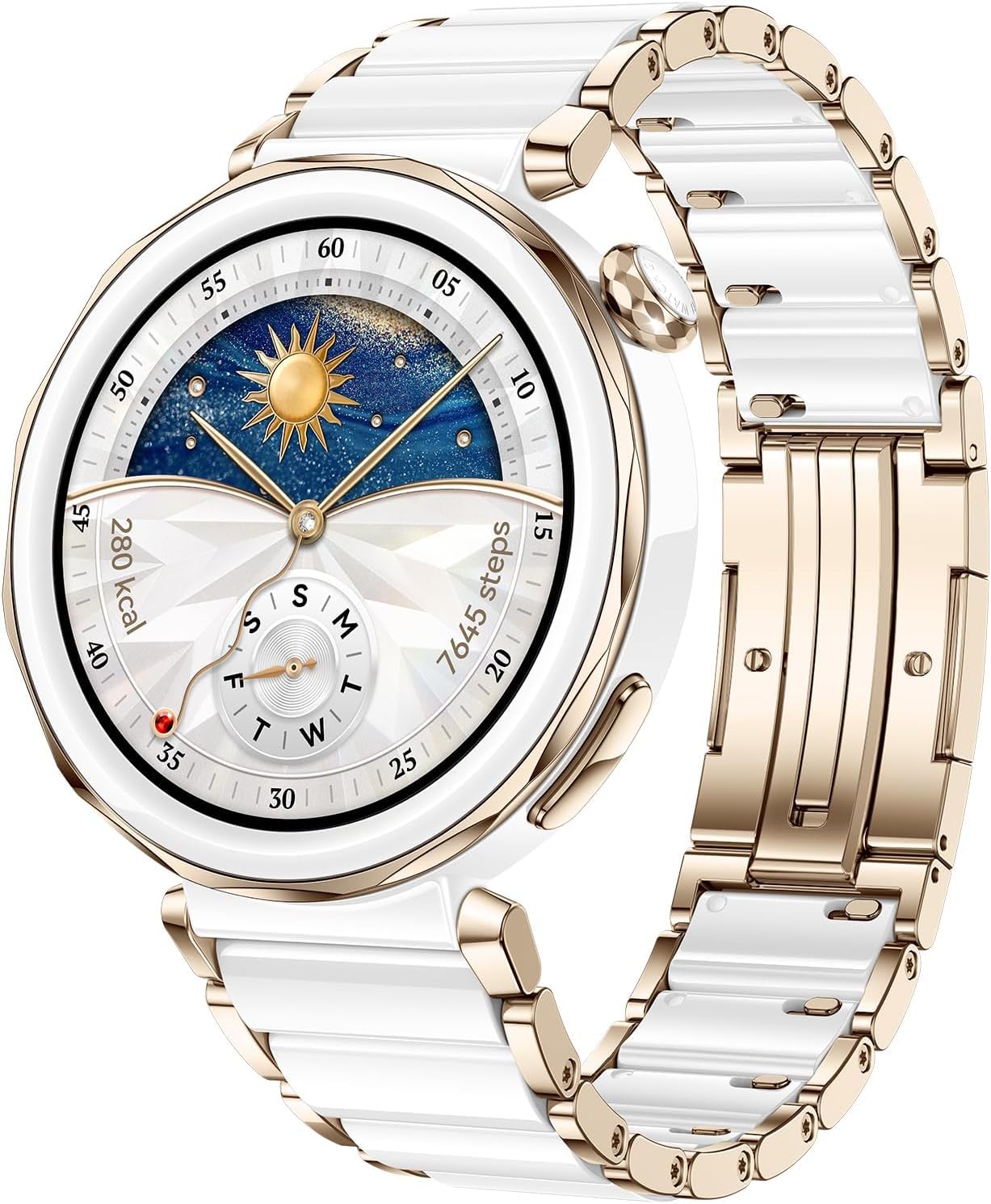 WATCH GT5 Pro 42 mm Smartwatch, Sharp-Edged Design, upto7 Days Battery Life, Pro-level Sports Watch, iOS & Android Compatible, 3 Months HUAWEI Care+, White Ceramic