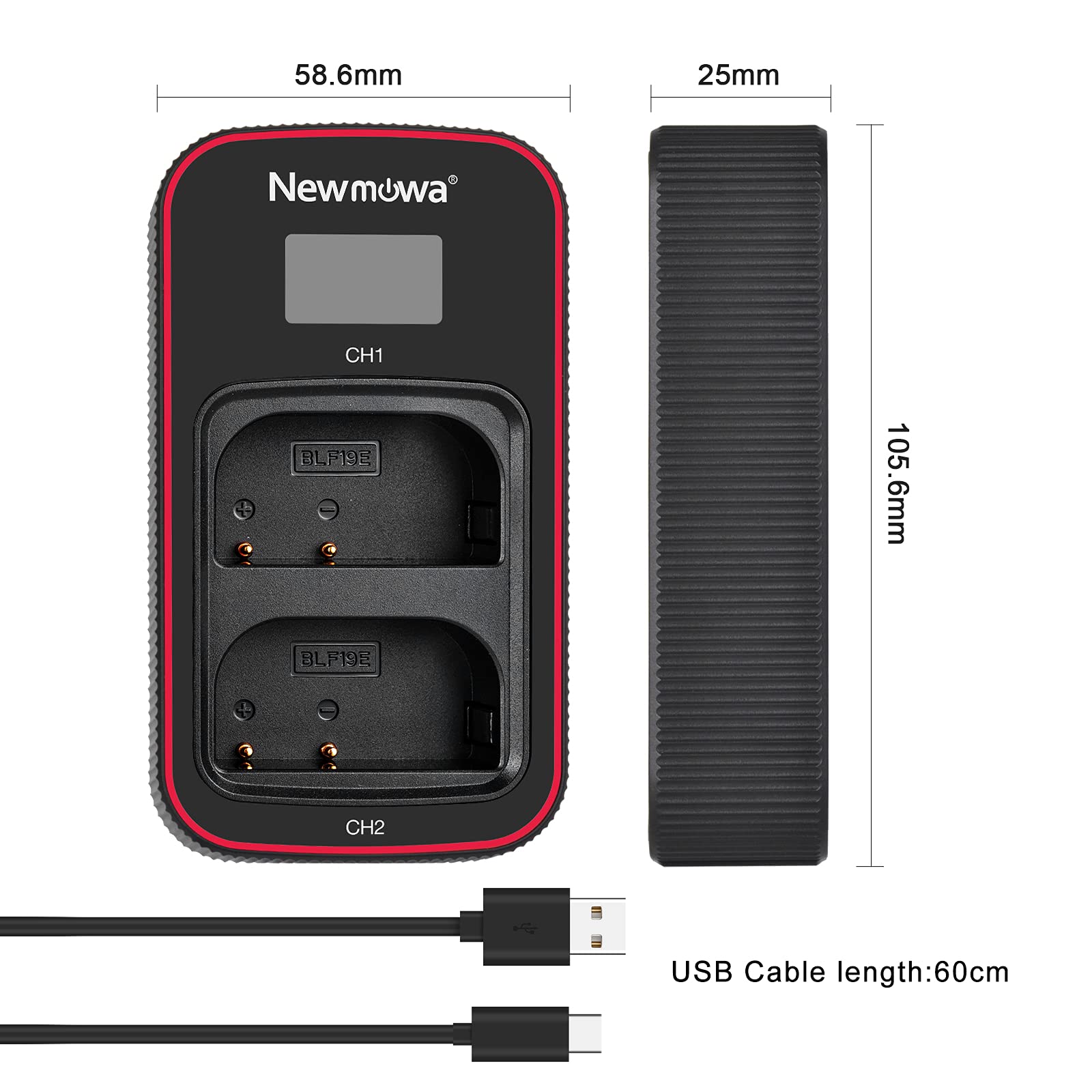 Batteria Panasonic DMW-BLF19 Ricambio - Doppio Kit Con Caricatore USB | Compatibile GH3, GH4, GH5 - Foto 8