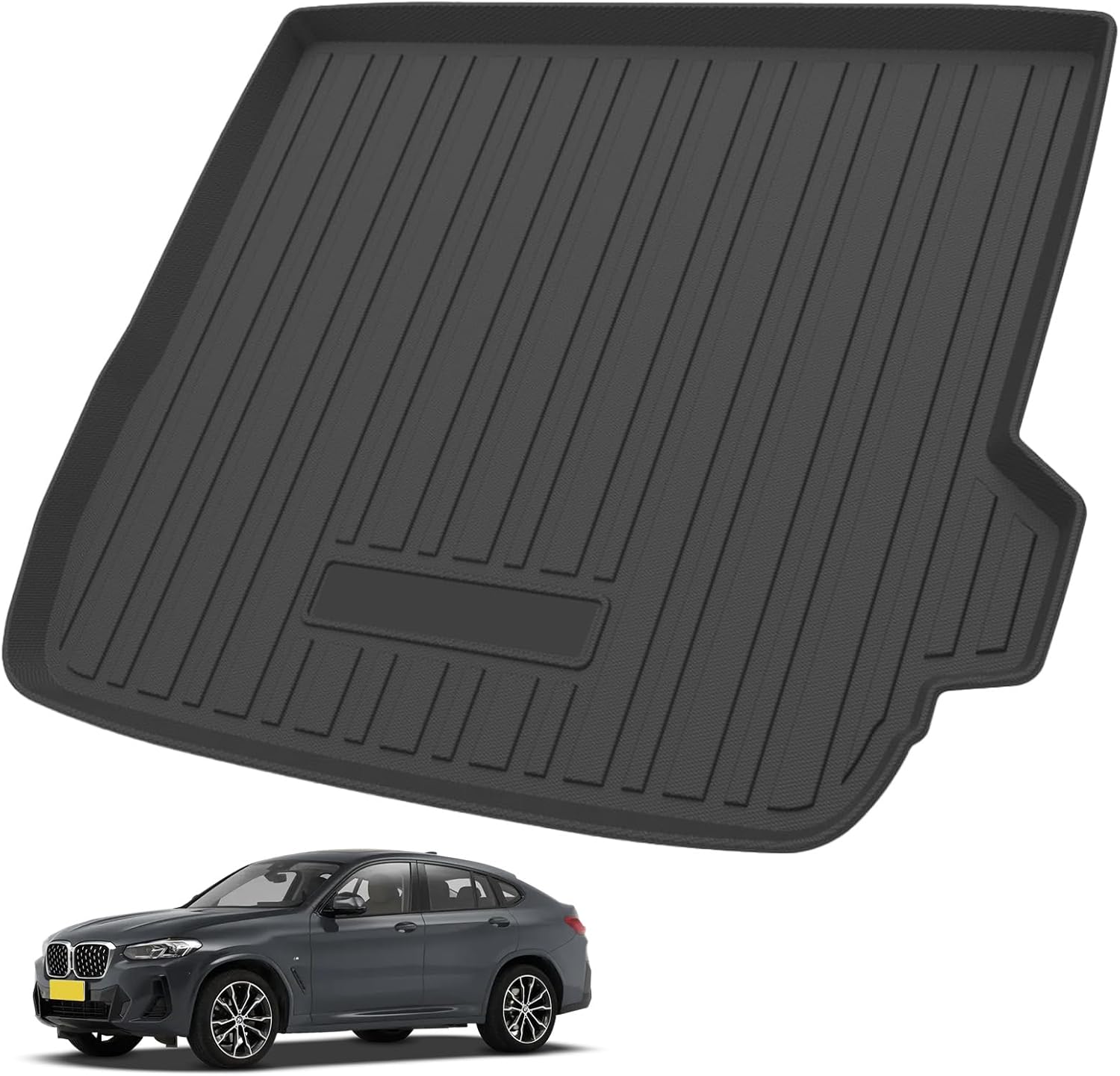 Elsetyler Custom Fit for Cargo Liner BMW X4 2019-2024 2025 - Black TPE All Weather Heavy Duty Waterproof Rear Cargo Tray Trunk Floor Mat Protector
