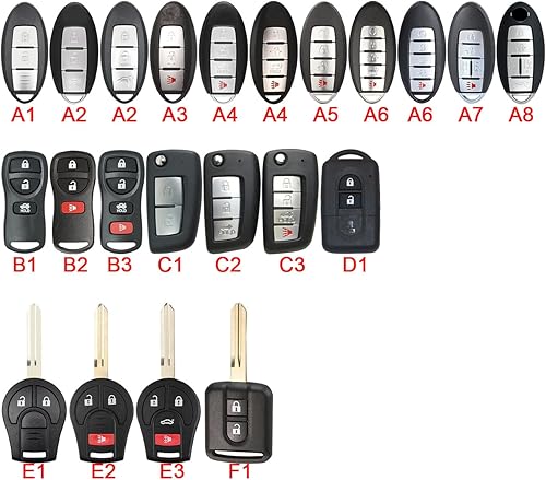 Miniatura 4 de for Nissan Rogue Resonance Skyline Fob Key Case Car Key Cover Silicone Key Protector Remote Key Cases (Blue)