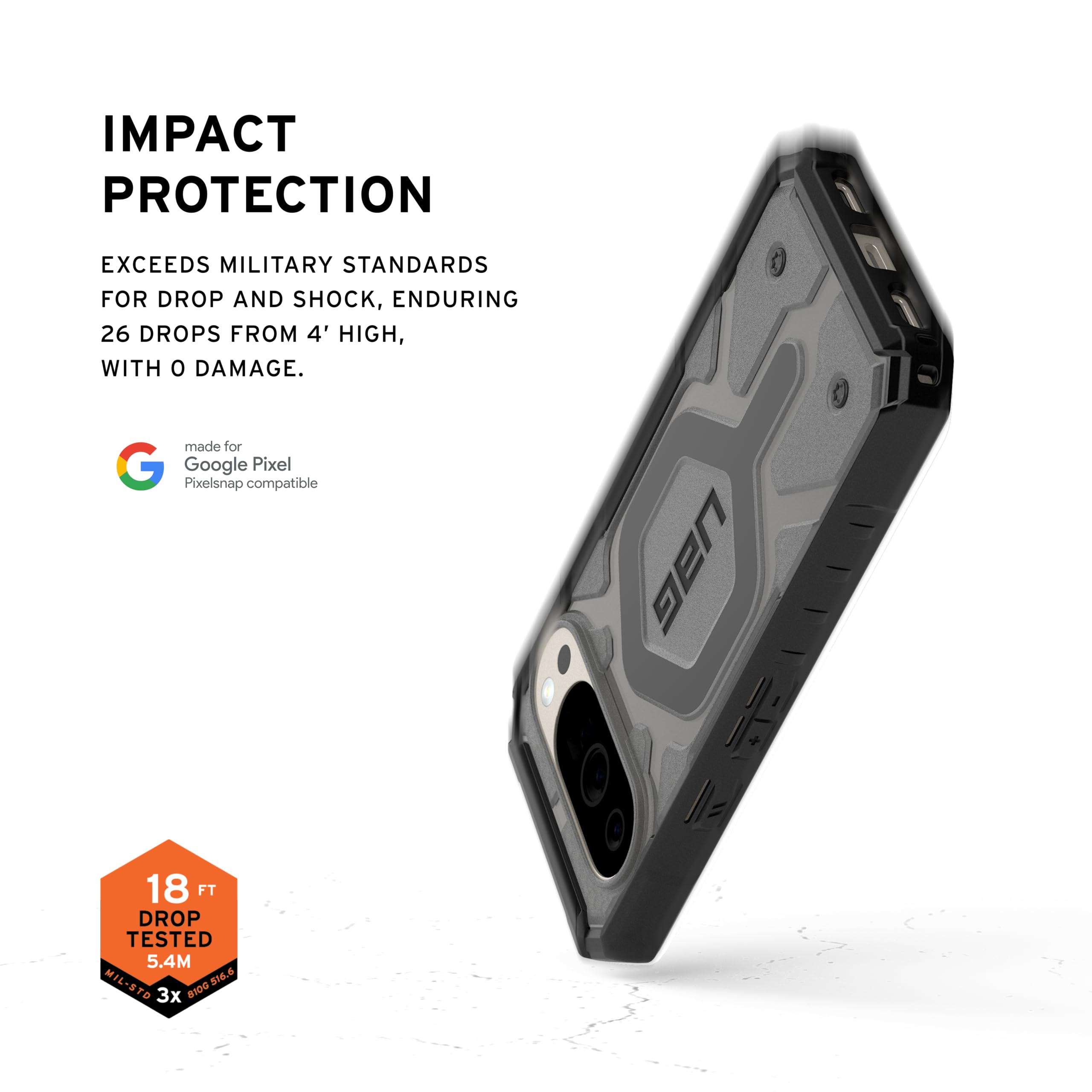 URBAN ARMOR GEAR UAG Made for Google Pixel 10 Case & Pixel 10 Pro Case Pathfinder Clear - Compatibile con Pixelsnap e ricarica magnetica trasparente robusta custodia protettiva, cenere/nero