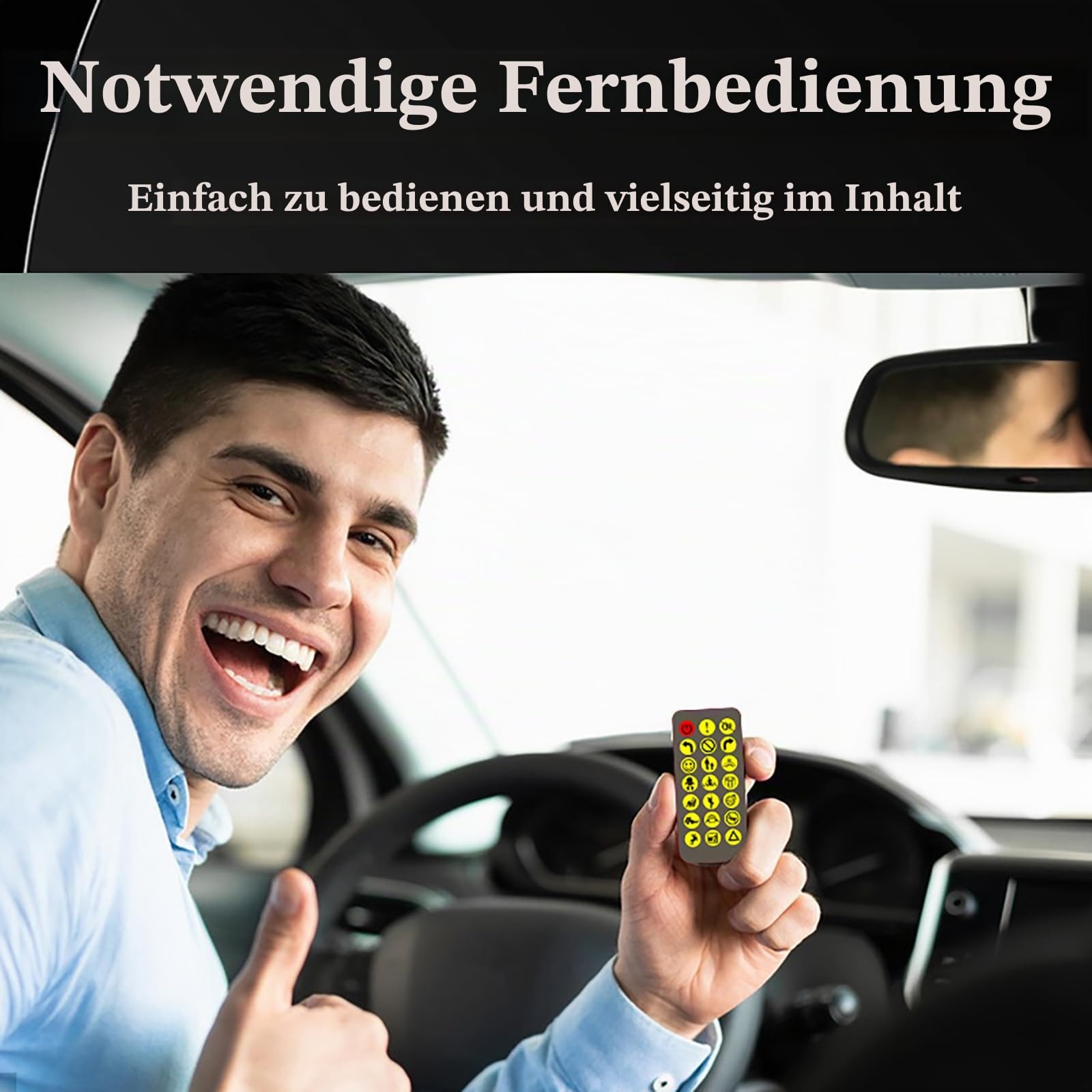 NEWFUN 2 er LED anzeigetafel, led laufschrift programmierbar, 37,2 x 9,2 cm Display, 5 V / 2 A Bluetooth Smart Apps. RGB-Panel, Personalisierte Leuchtreklame für Autos