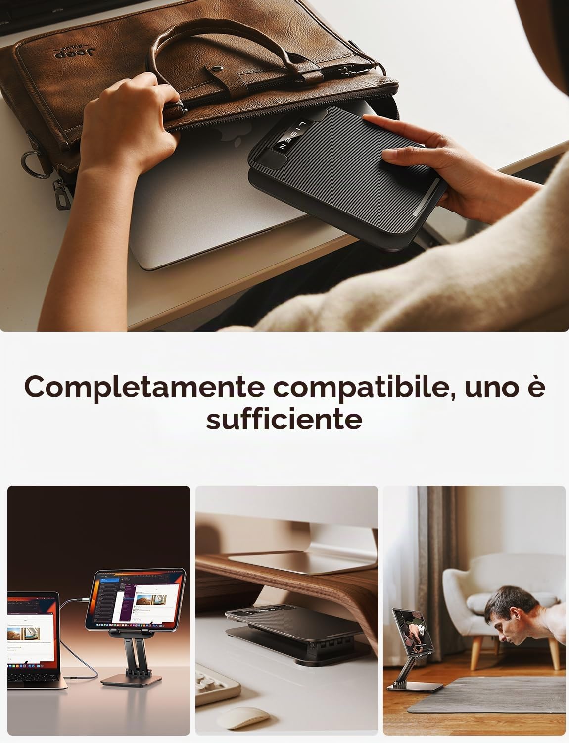 LISEN Regolabile Supporto Tablet per iPad 10 11 Generazione Air iPhone 4.7"-15.9" Samsung