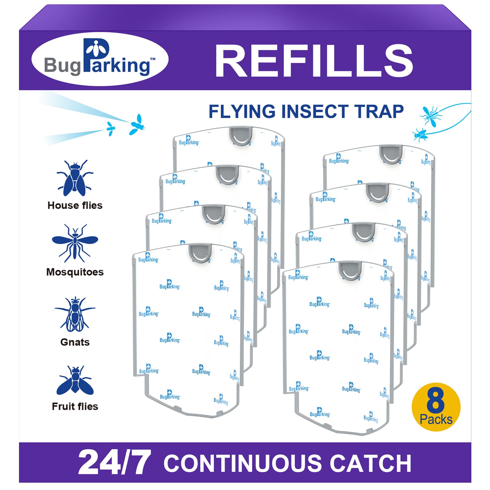 Photo 1 of Bug Parking Flying Insect Trap Refill for Fruit Flies & Gnats, 8 Refills