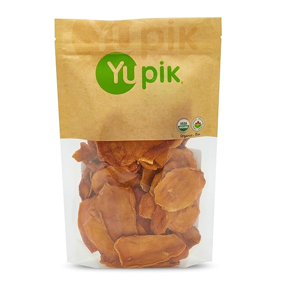 Yupik Organic Sliced Mango, 1 lb (16 oz), Non-GMO, Vegan, Gluten-Free, Kosher, Tropical Dried Fruits, Thin Mango Slices, No Sugar Added, Sulphite-Free, Healthy Snacks, Tasty Topping