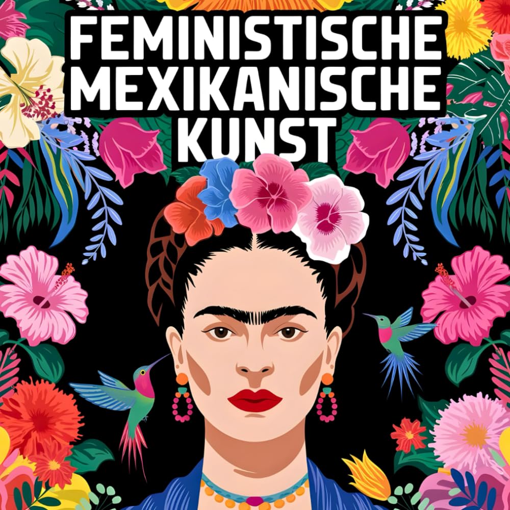 Feministische mexikanische Kunst | Ausmalbuch von Frida inspiriert: Für Erwachsene & Teens mit 45 Motiven voll starker Frauenportraits, Blumen, Tiere und Stillleben