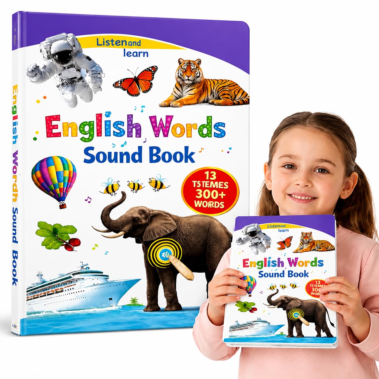 Braintastic Interactive English Word Sound Book for Kids | Talking Musical Learning Book with 13 Themes and 300 Plus Words | Educational Sound Book for Toddlers Age 3 Years and Above-picture-14