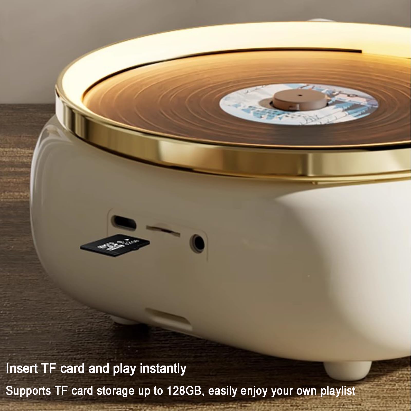 Lettore CD portatile con altoparlanti, lettore musicale Bluetooth, illuminazione ambientale a LED, display LCD, AUX da 3,5 mm, ricaricabile per uso domestico e auto