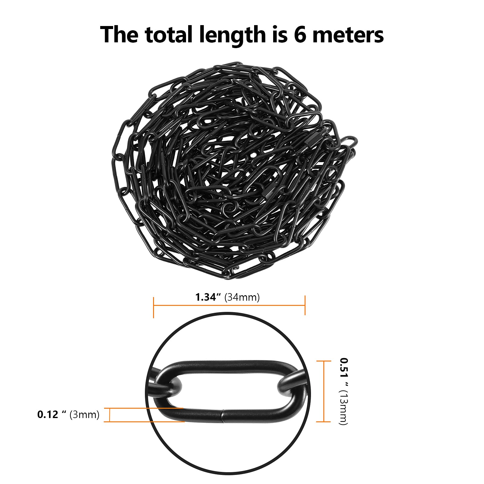 SEUNMUK 2 Pack 20 Feet Black Chain for Hanging Lamp Pendant Light Fixture — Amazon image 2