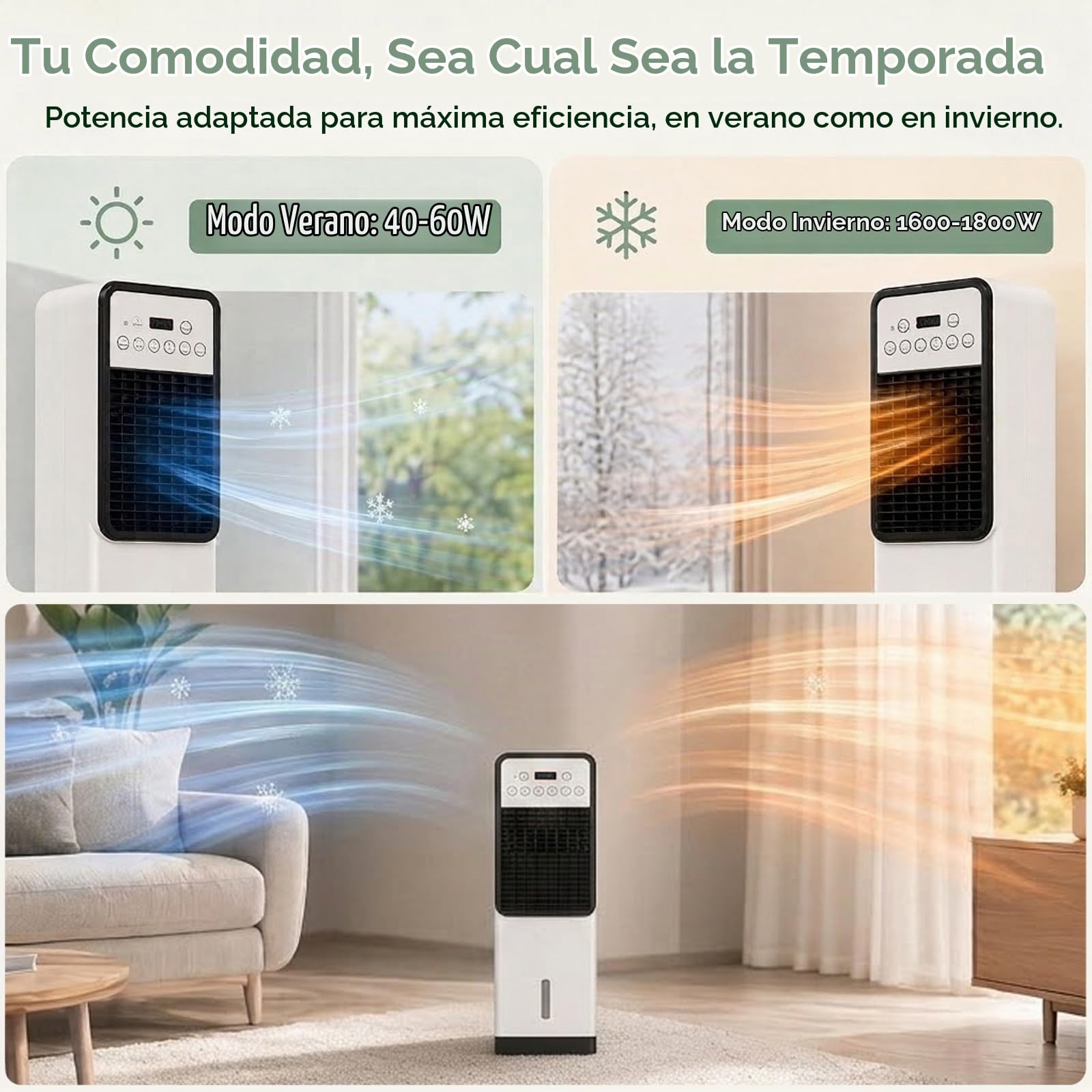 Enfriador De Aire Evaporativo con mando a distancia refrigera calienta