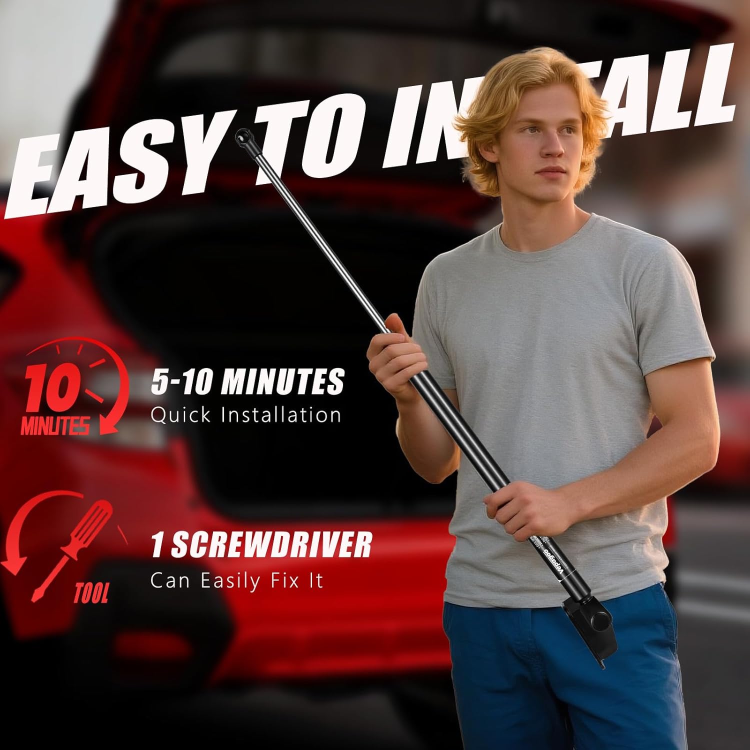 Vepagoo Rear Hatch Struts Fit for Subaru Crosstrek 2016-2017& Impreza 2012-2014, Liftgate Shocks Lift Supports for Subaru XV 2013-2017, Replacement 63269FJ020, 63269FJ030, RT551075, 2Pcs