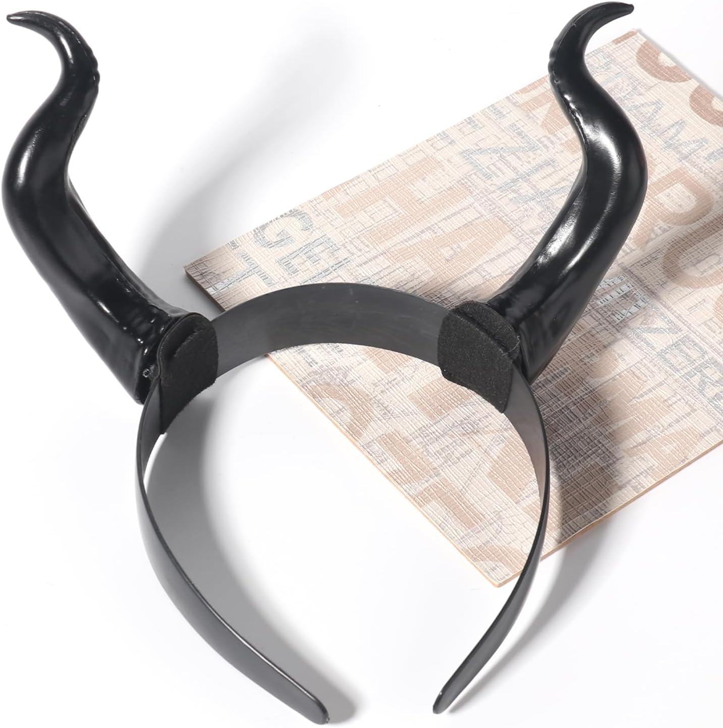 Devil Horns Headband Halloween Hairband Black Gothic Horn Hair Hoop Large Ox Horn Hair Band Design Cosplay Head Wear for Halloween Party Hair Accessories - Image 4