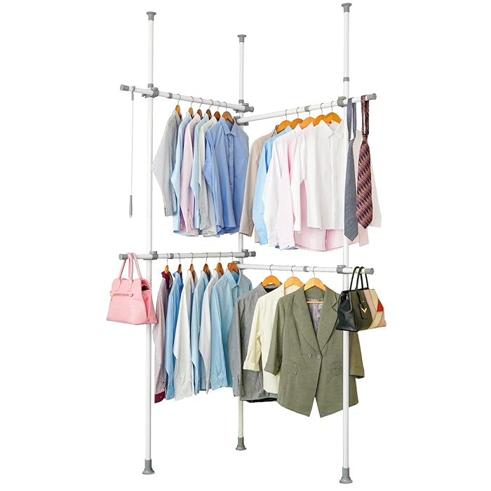 Buy Double Clothing Rack, Adjustable Clothing Racks for Hanging Clothes