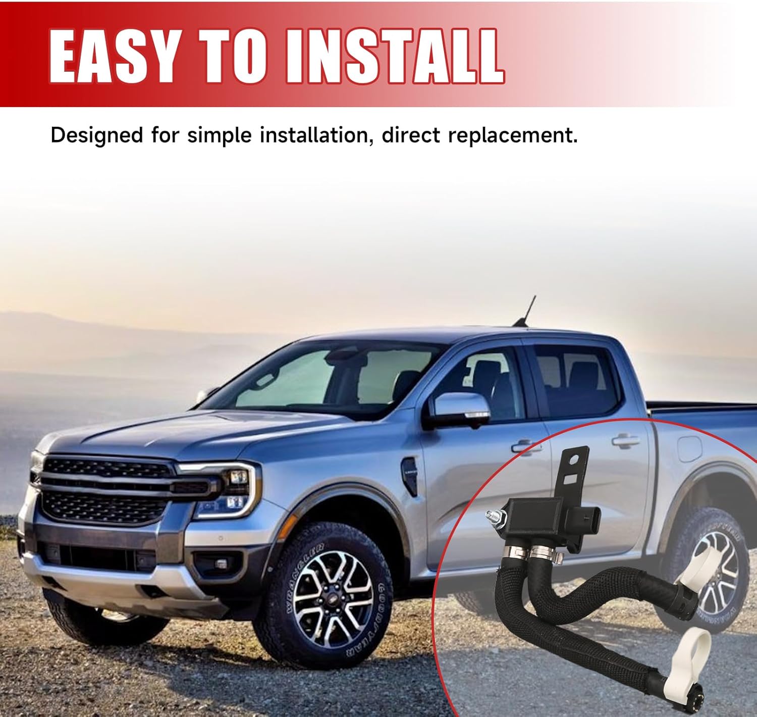 Exhaust Gas Recirculation Valve Vacuum Solenoid Assembly Compatible with Ford Ranger 2020-2024, Bronco 2021-2024, Explorer 2020-2024 Replace# LB5Z-9J433-B LB5E-9J433-AC LB5Z-9J433-A