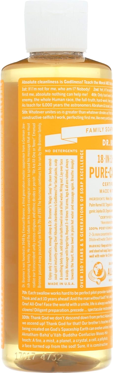 Dr. Bronner's Magic Soaps: Liquid Castile Soap, Organic Citrus 8 oz (2 pack)
