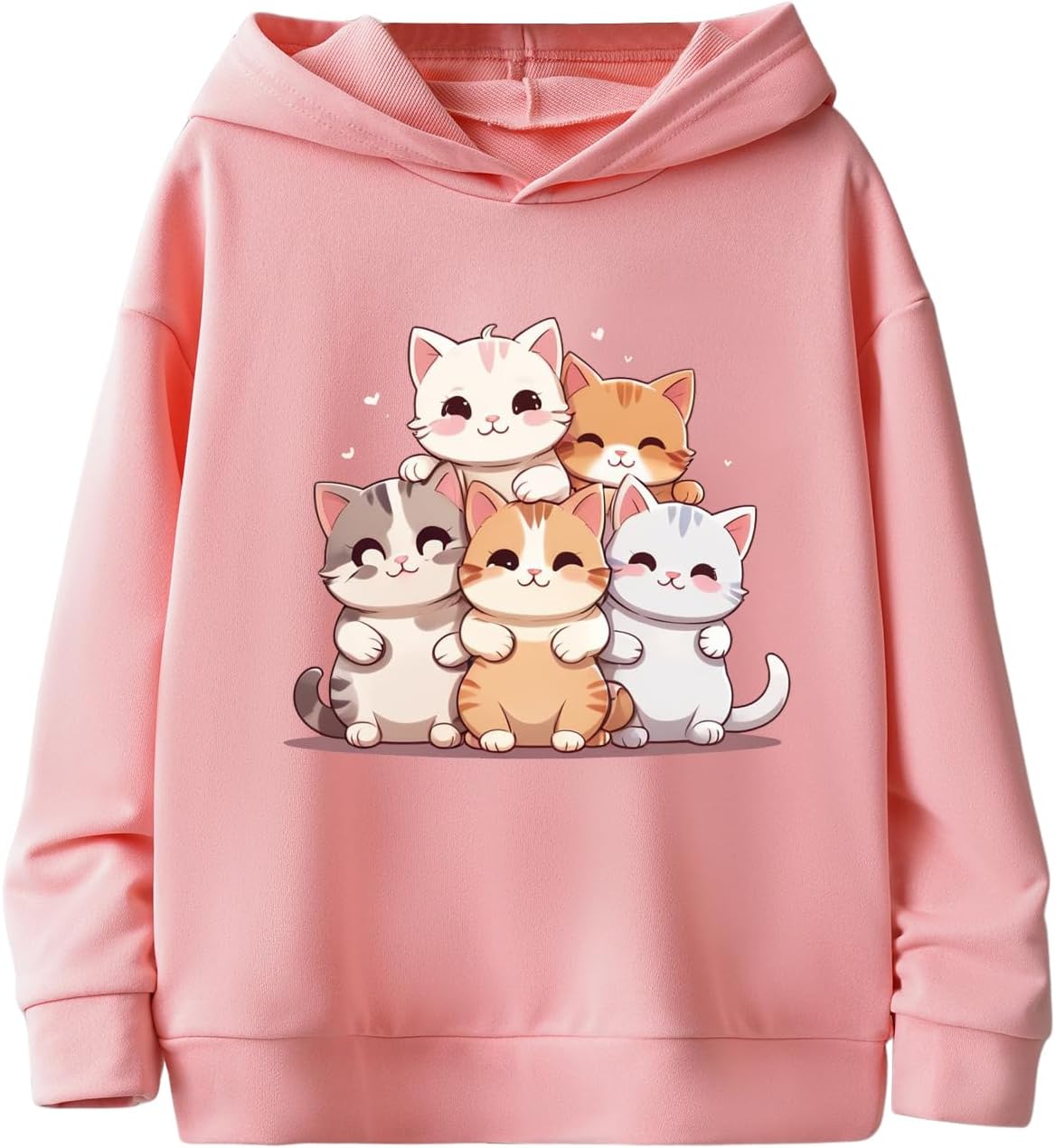 Verdusa Girl's Cute Cartoon Printed Graphic Hoodies Long Sleeve Pullover Sweatshirt Tops