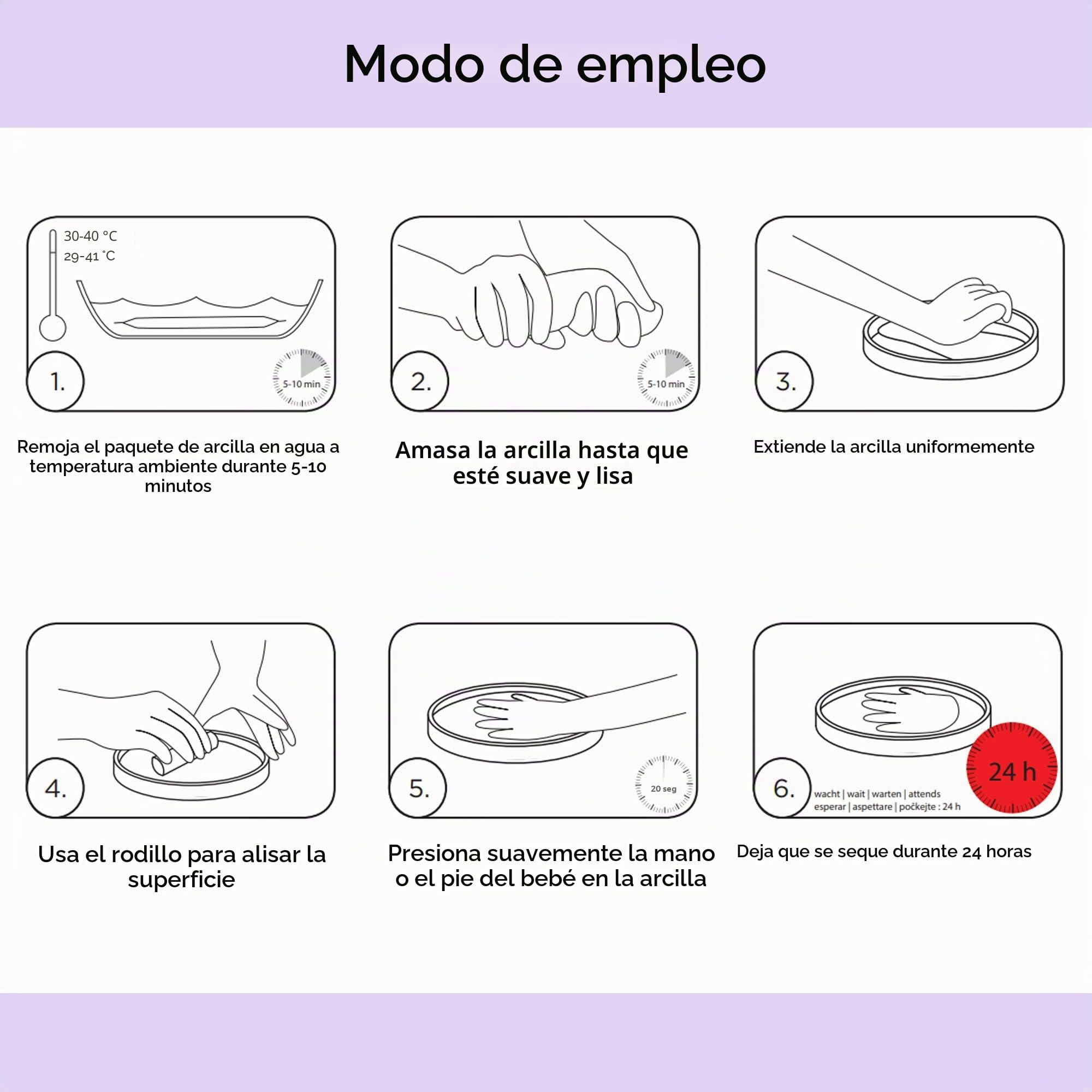 Dooky Happy Hands 2D Handprint Set para recordar la mano o la huella de un bebé (en una práctica caja de aluminio, que incluye pasta de modelar respetuosa con la piel y caja de aluminio)