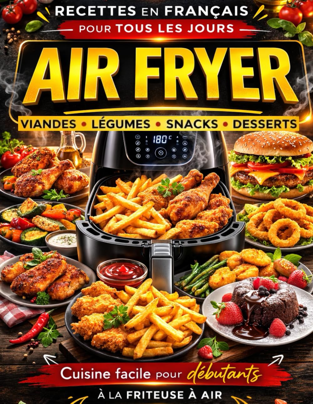 Recettes Air Fryer en Français pour Tous les Jours: Cuisine Facile pour Débutants à la Friteuse à Air – Viandes, Légumes, Snacks et Desserts Simples et Rapides