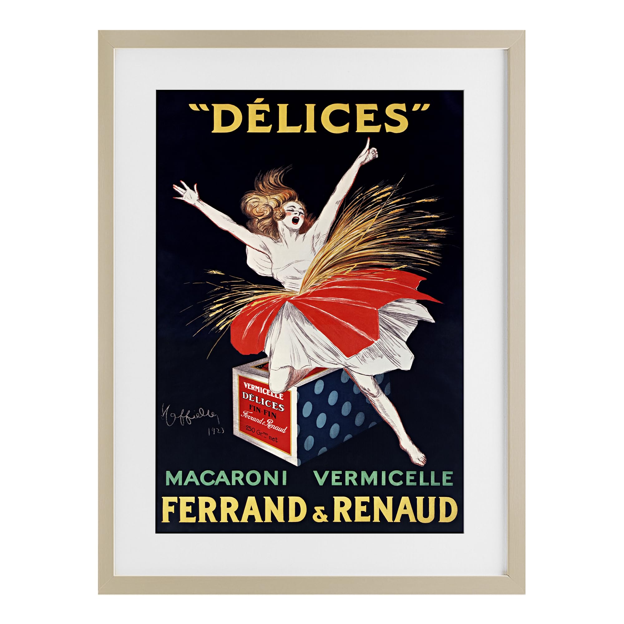 Stupell Industries Harvest Pine (Textured) 'Vintage Dancer Food Advertisement'| Framed Print Under Glass