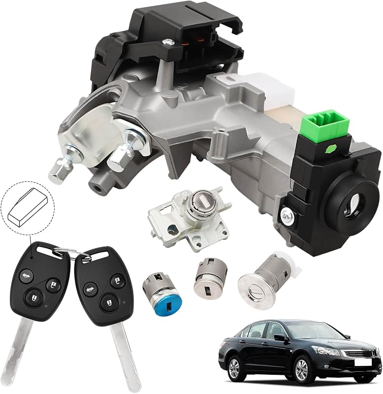 Cilindro de ignição RAMATA com chave para Honda Accord 2008 a 2012, chip ID46 433Hz – 1 unidade