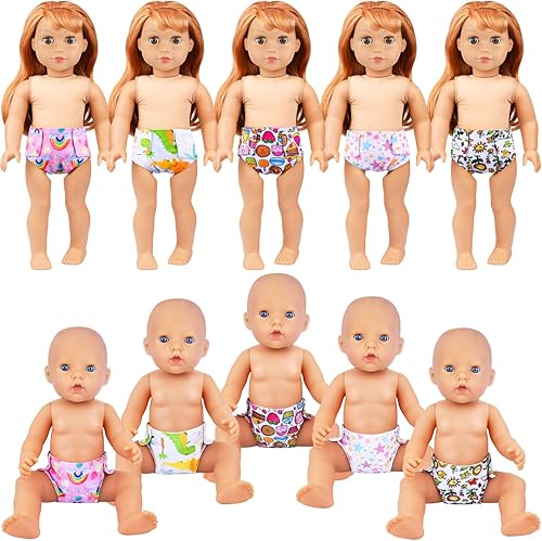 Miniatura 2 de Zita Element 10 pañales para muñeca de bebé para ropa interior de muñeca de 14 a 16 pulgadas, tamaños de 15 y 18 pulgadas, regalo