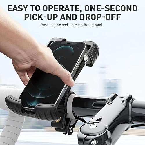 Miniatura 2 de Soporte de teléfono para bicicleta, soporte de teléfono para motocicleta súper estable con bloqueo de seguridad, compatible de 4.7 a 6.8 pulgadas,
