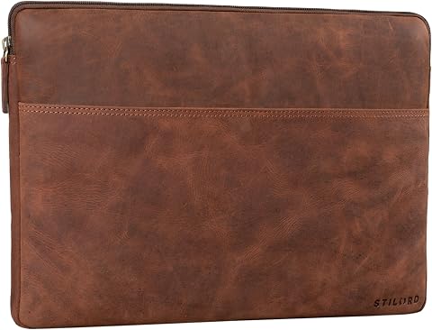 STILORD Murphy Funda para Portatil 15.6 Pulgadas de Cuero Vintage para MacBook 16