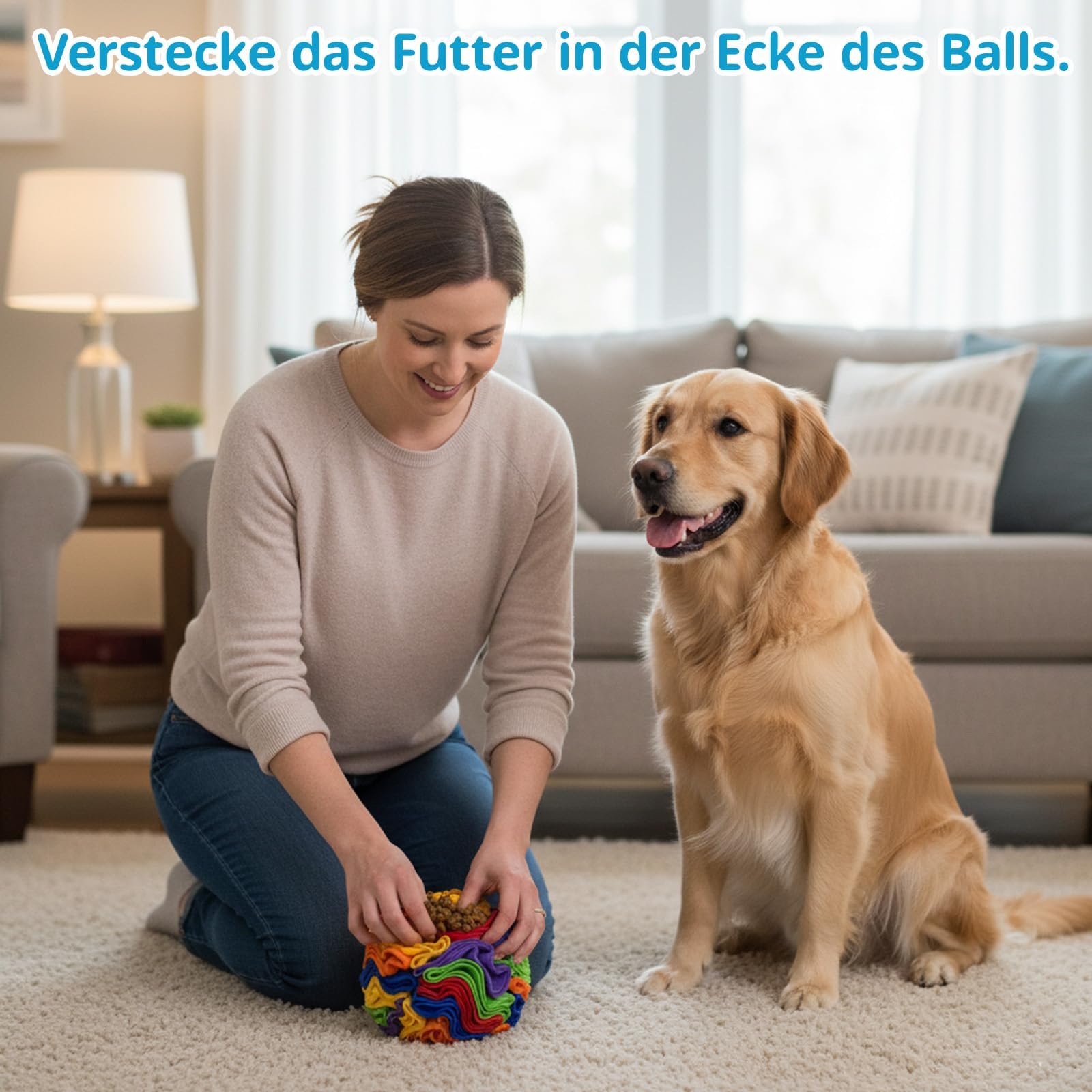 Palla da fiuto per cani, giocattolo intelligenza, 10 cm, palla di peluche rotonda per animali domestici, promuovere l'attività mentale attraverso la stimolazione dell'olfatto