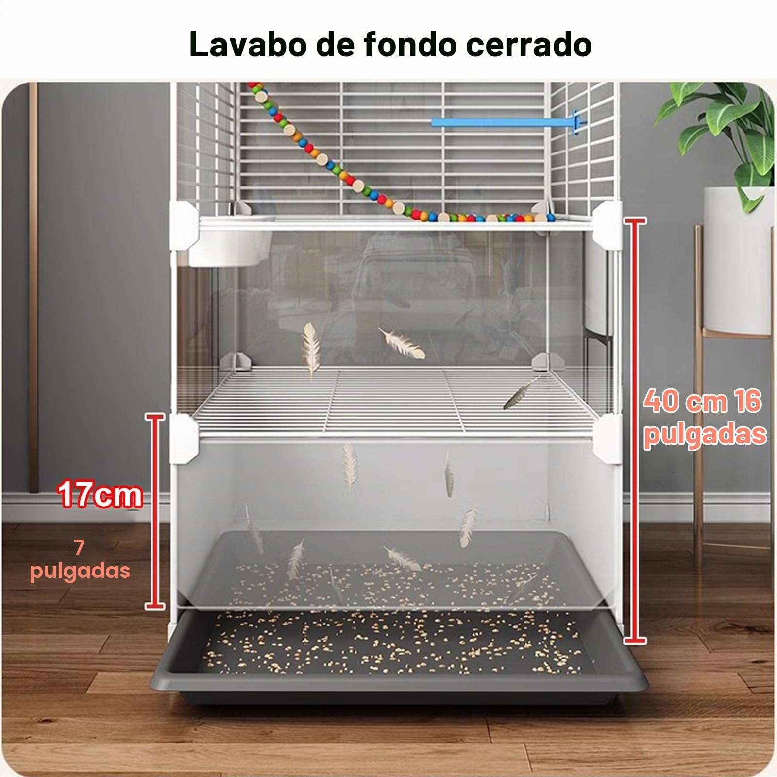 Jaula para Periquitos, Agapornis Jaula, Jaula para Pájaros Grande con Bandeja, Nido para Pájaros, Escalera, Columpio, Cuenco de Comida, para Loros, Cotorras, Agapornis, Cacatúas y Periquitos