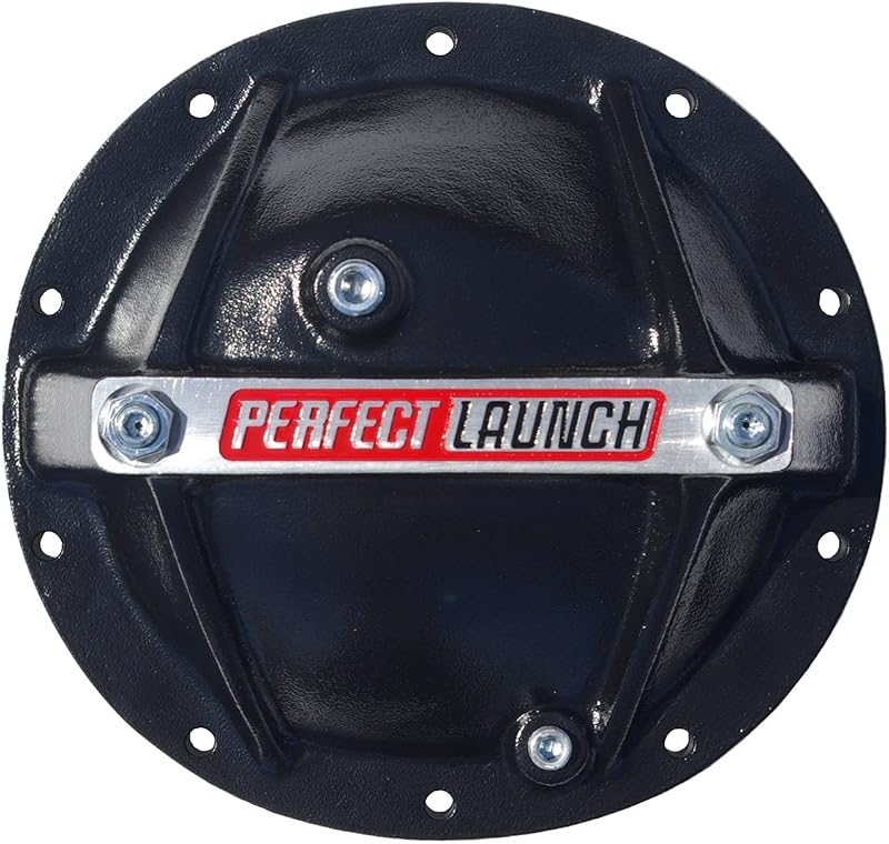 Proform 66668 Black Aluminum Differential Cover with Perfect Launch Logo and Bearing Cap Stabilizer Bolts for GM
