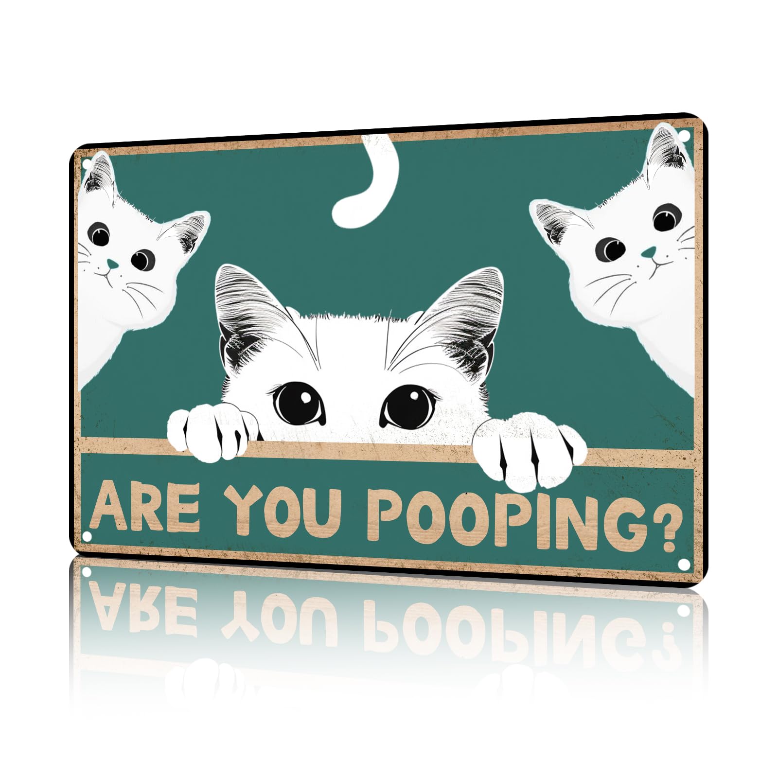 Anceky Garden Sign Are You Pooping Cat Sign Tin Sign Retro Aluminum Metal Sign for Yard Outside Home Office Kitchen Wall Decor 12×16 Inch