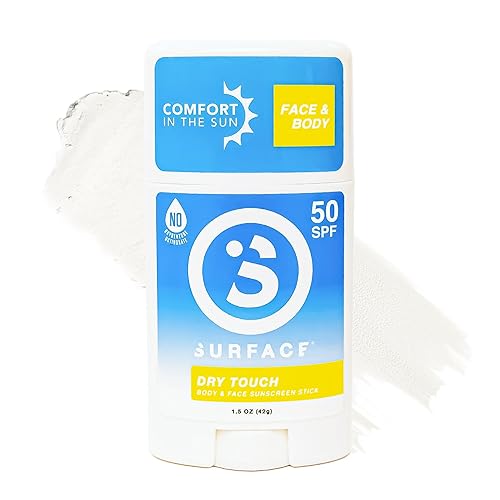 Protector solar Surface en barra SPF 50 para cara y cuerpo, amplio espectro UVA UVB protección solar para niños y adultos, no graso, apto para