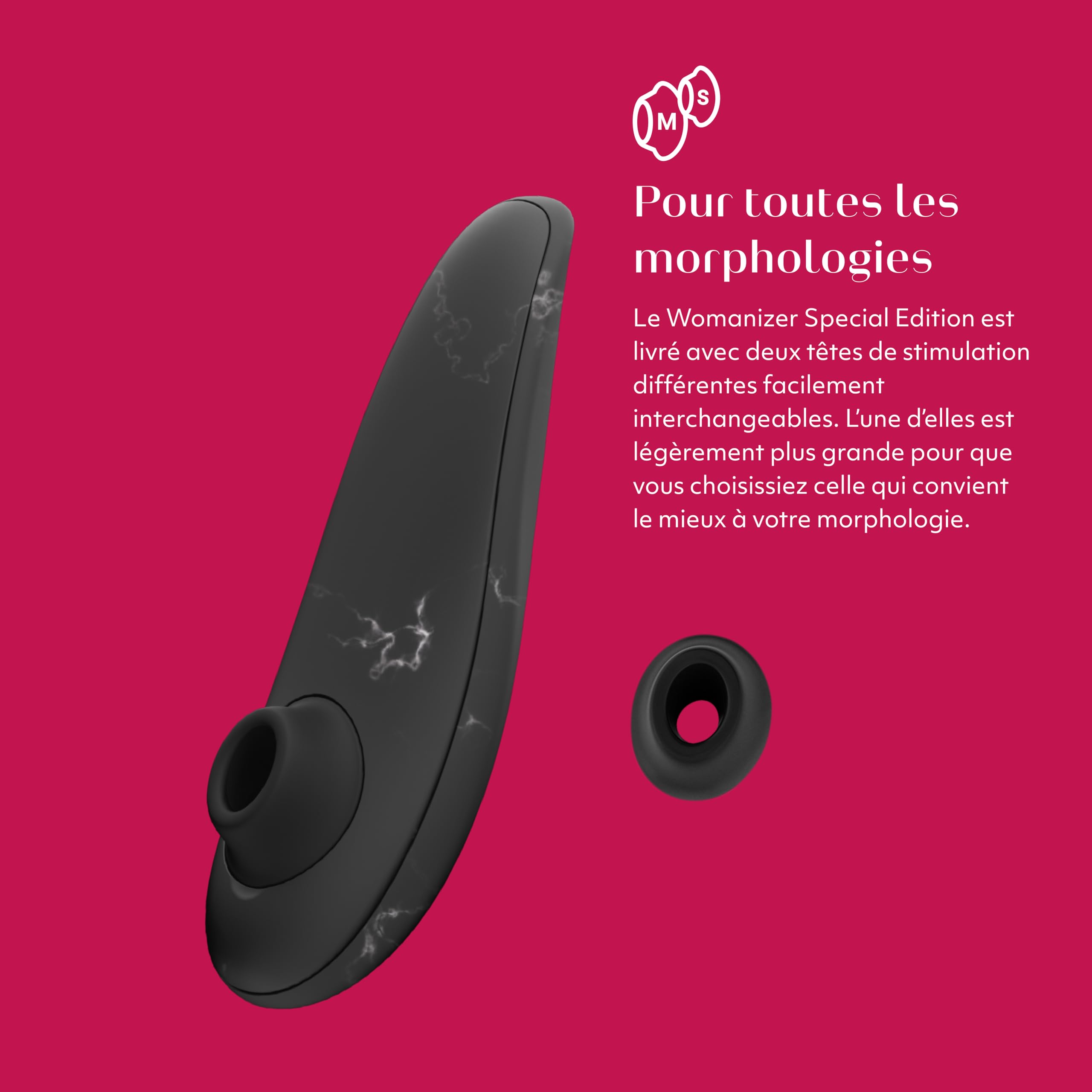 Womanizer Special Edition Sex toy aspirant femme Pleasure Air | Suceur de clitoris 10 niveaux intensité | Stimulateur clitoridien | Waterproof, Rechargeable | Black Marble