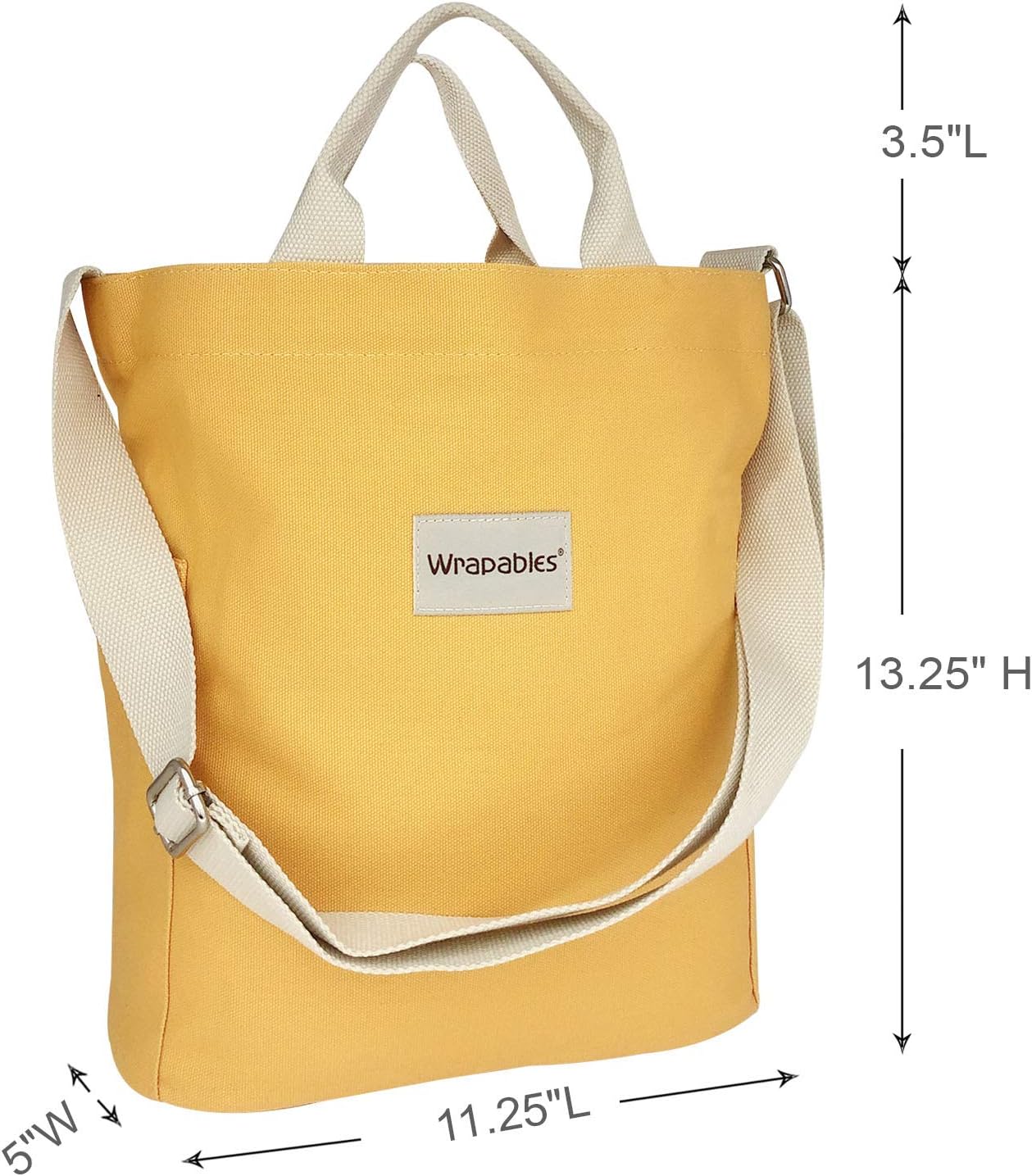 Wrapables Canvas Tote Bag for Women, Casual Cross Body Shoulder Handbag