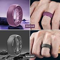 Vista 51 de Egnaro Anillos de boda de silicona para hombre: 1/4/6/7 Multipack de anillos de boda de goma con arco interior Diseño ergonómico transpirable