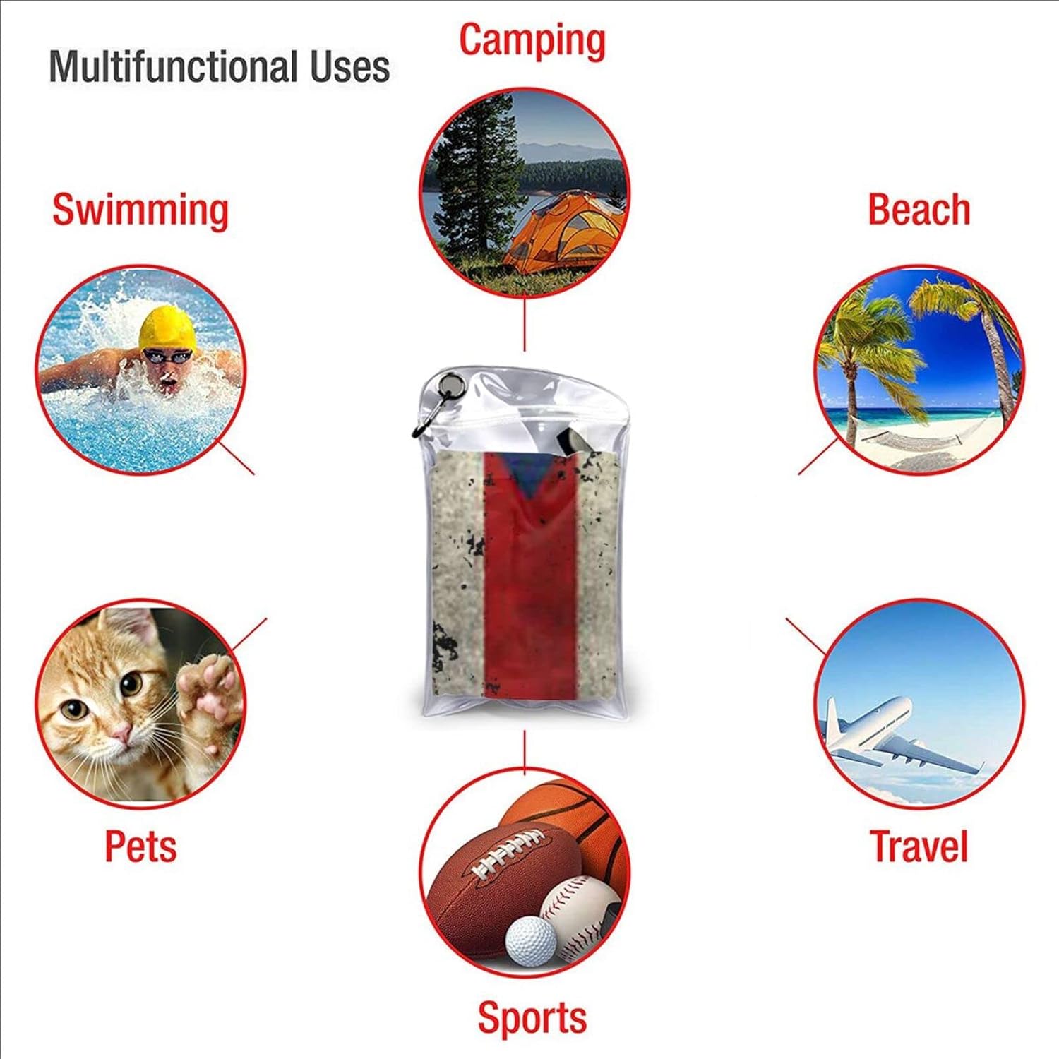 Puerto Rico Flag Microfiber Quick Drying Beach Towel Super Absorbent & Sand Free Towel for Adults Travel Gym Camping Pool Yoga Outdoor and Picnic