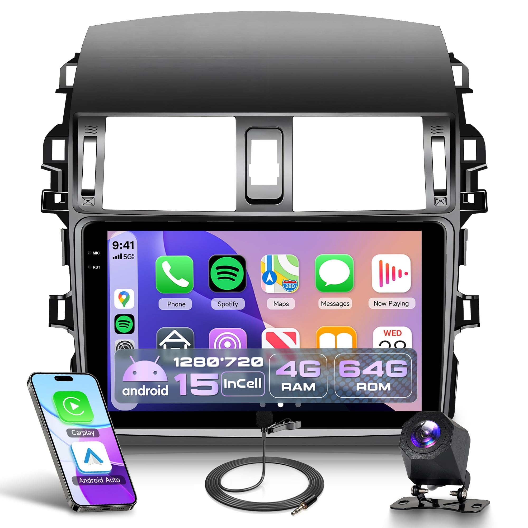 パーツ BOUWOIMA IN-DASH MULTIMEDIA 4Core 4G+64G Amazon.com: 4G+64G Carplay Radio for Toyota Corolla 2009 2010 2011