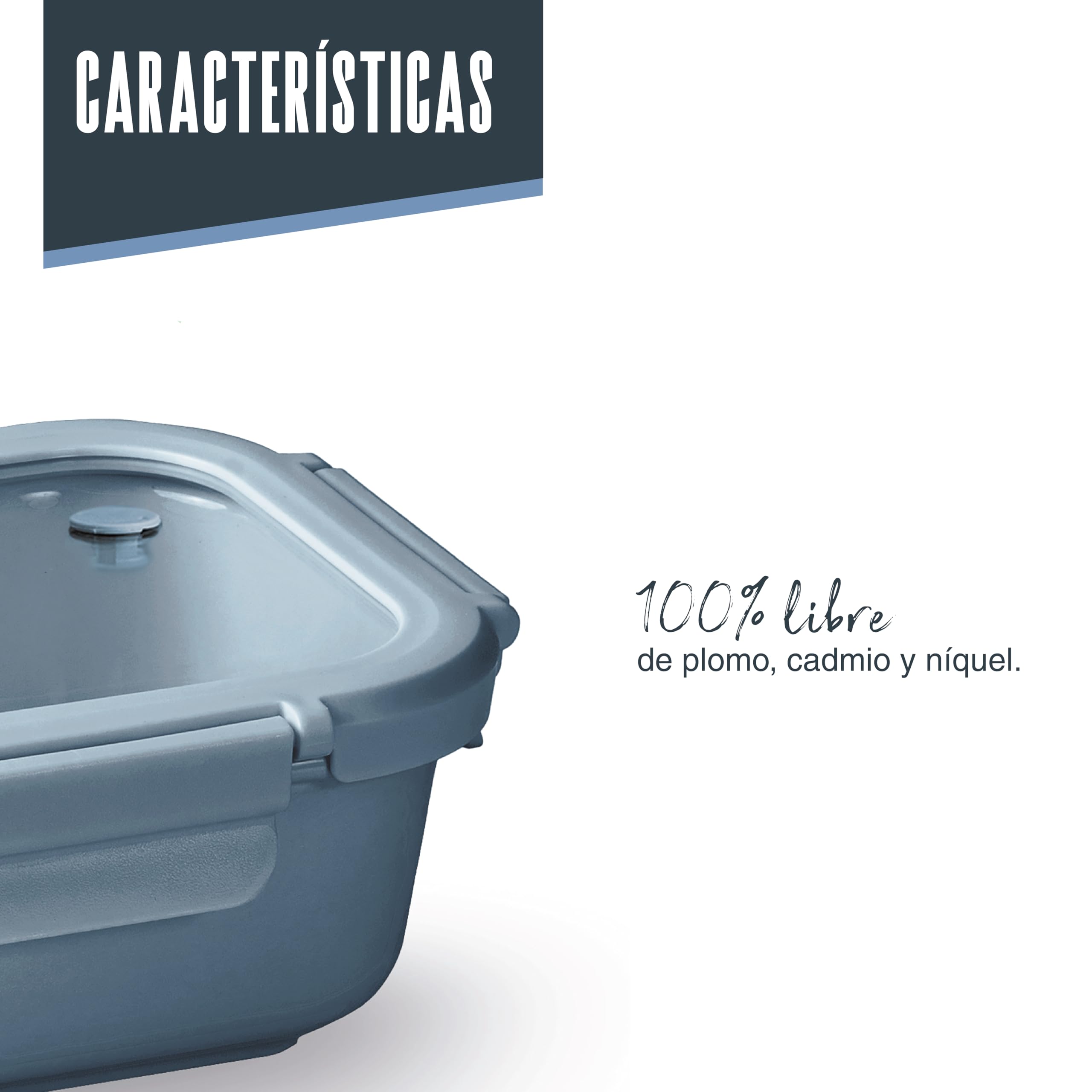 LACOR 64643 - Recipiente Ceram Blue, Cerámica, 1150 ml, Apto microondas | Conserva alimentos bien organizados; apto para horno, apto para microondas, cierre hermético, con 1150 ml de capacidad