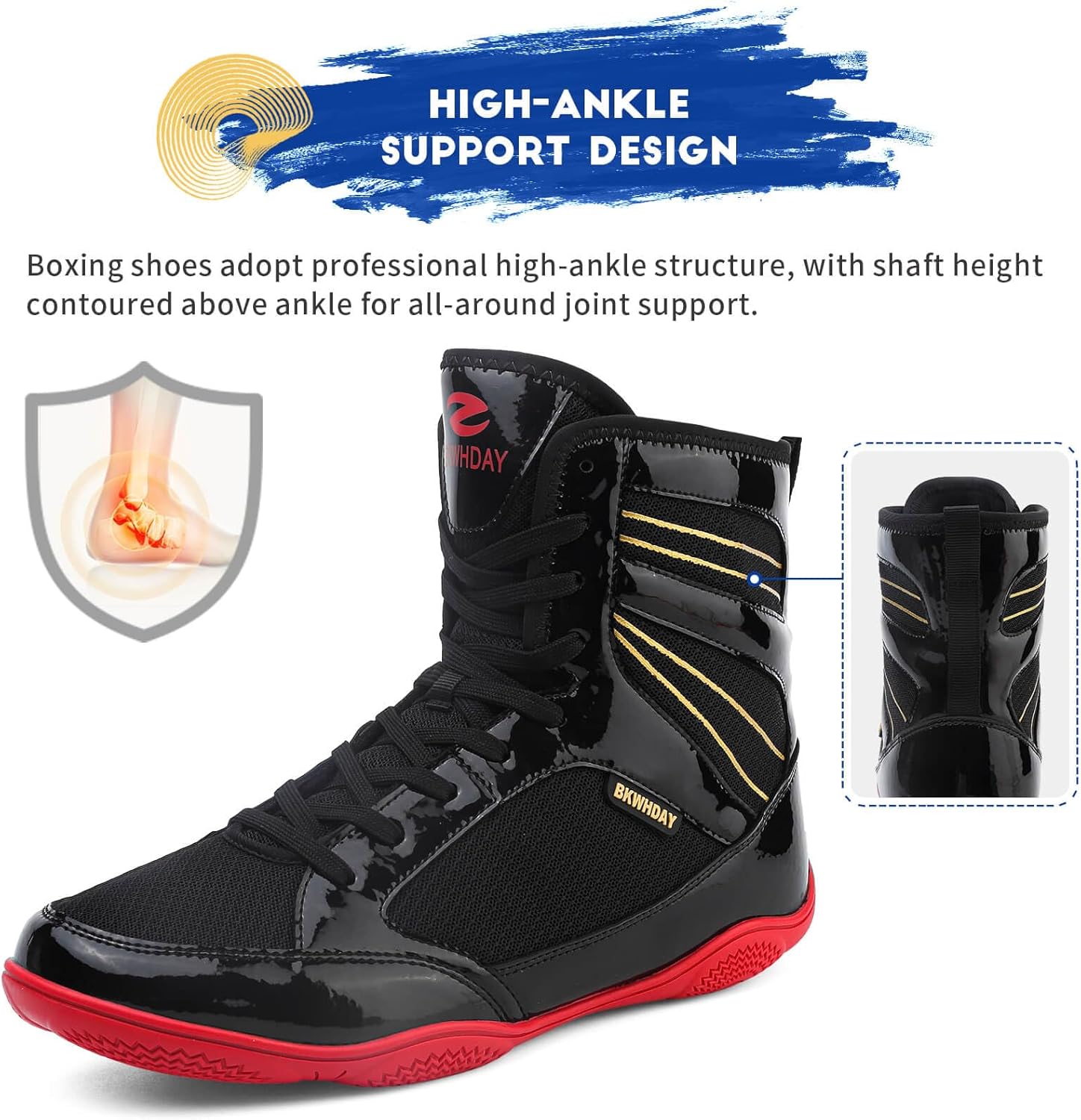 Boxing Shoes Men Wrestling Shoe for Mens Weightlifting Powerlifting Deadlift Squatting High Top Fitness Zero Drop - Image 4