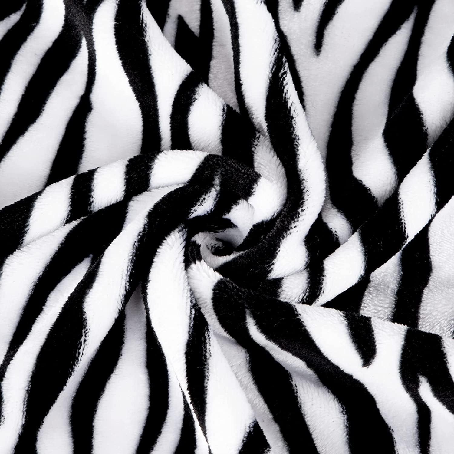MACEVIA Flannel Fleece Throw Blanket for Couch, Zebra Blanket Black and White for Adult, Lightweight Warm Cozy Soft Blanket for Bed Sofa 260GSM, Suitable for All Seasons (Black Zebra,50x60inches) - Image 4