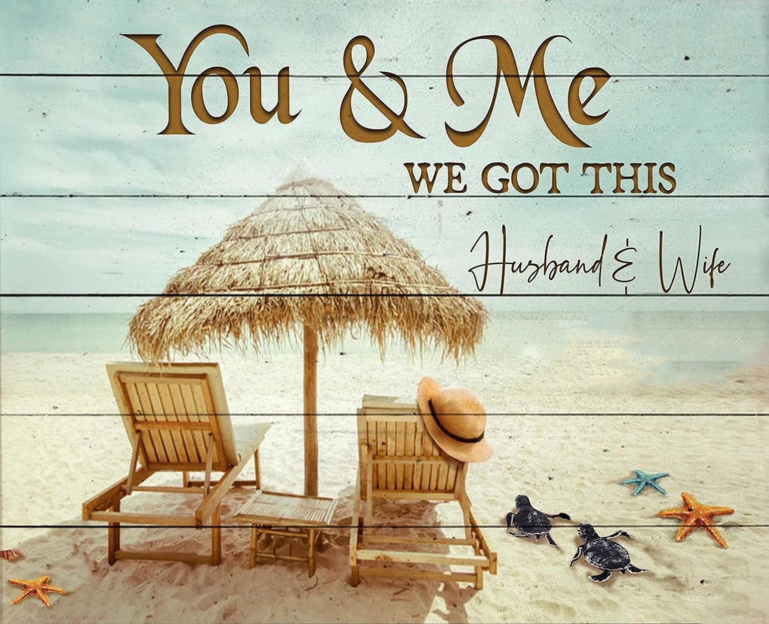 Xiddxu Material_tin05 Vintage Wall Poster Metal Plaque,Beach Art You And Me We Got This Wall Art Gifts For Love,Vintage Metal Pub Club Cafe Bar Home Wall Art Decoration Poster Retro 12X16 Inch
