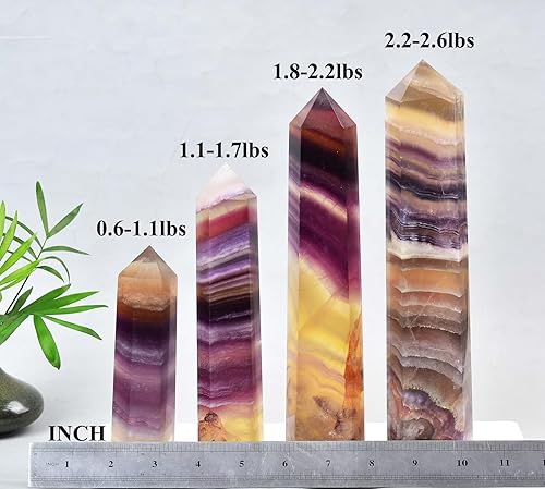 Miniatura 3 de Obelisco de cristal, fluorita violeta 2.2-2.9lbs