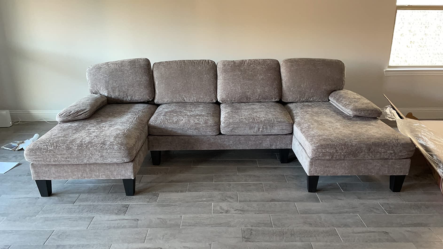 42/mo Finance Flamaker Convertible Sectional Sofa Couch, Modern