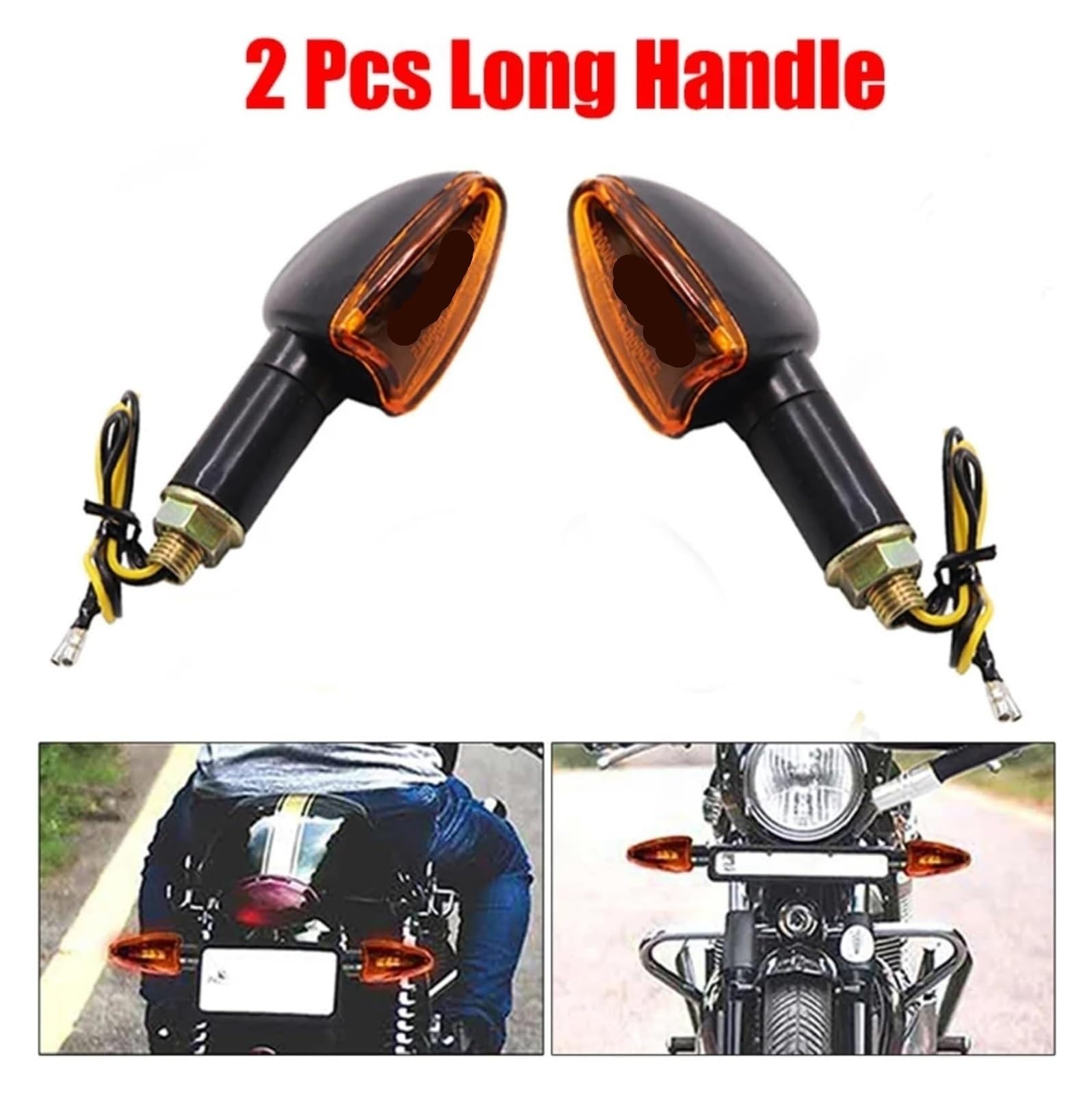 Indicatore di direzione Moto Moto Indicatori di Direzione Luci Lampada Frecce 12V 10mm Indicatore(2 PCS-Long)